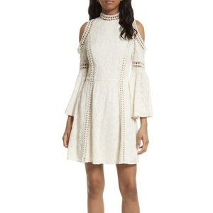 ALICE + OLIVIA | Enya Embroidered Cold Shoulder Dress